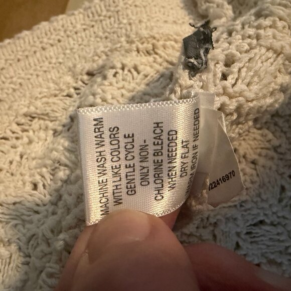 Dana Buchman Women's Cream Open Knit Cardigan Sweater Size Large - Picture 8 of 9